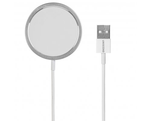 Wireless charger with magnets Uniscend Magmate silver RA-141020