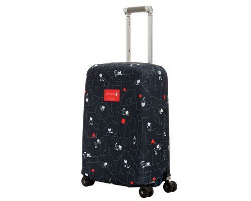 Cover for a suitcase Routemark Cats and an order in black S (SP500)