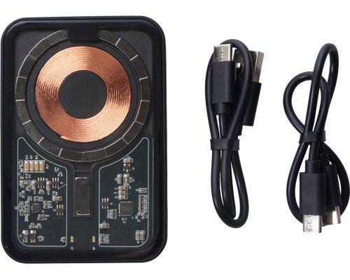 External wireless magnetic battery Qjet MagnifIQ with QC\PD, 10000 mAh, 15W, black (597127)