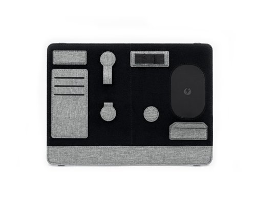 Clipboard Pro Folding Laptop Stand and Accessory Organizer Brand Charger, Gray (833121)