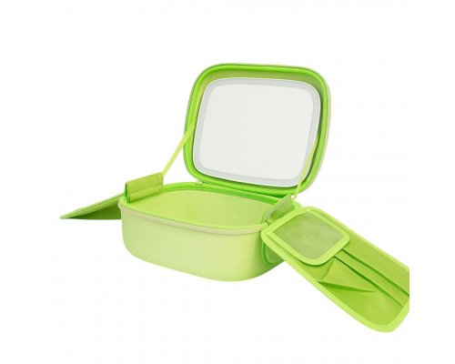 Cosmetic bag with mirror Fungoofun, backlight F536, green