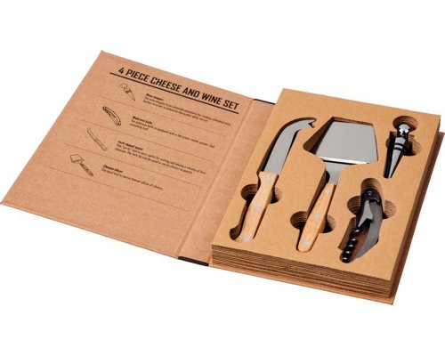 Set gift wine and cheese Avenue Reze4-piece, natural (11301100)