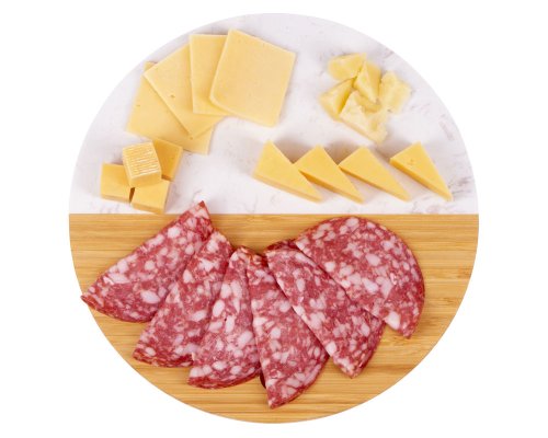 Cutting board of bamboo and marble Eat&Bite Julia, natural, white, marble (827318)