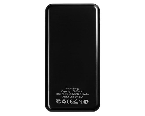 Аккумулятор внешний Evolt Forge v.2, металл, 10000mah, черный (591207)