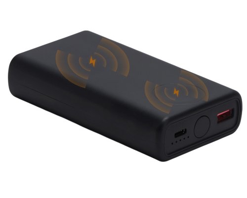 Аккумулятор внешний беспроводной 2-в-1 Qjet функцией зарядки Apple Watch, QC/PD AtomIQ, 10000 мАч, черный (595847)