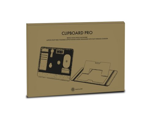 Clipboard Pro Folding Laptop Stand and Accessory Organizer Brand Charger, Gray (833121)