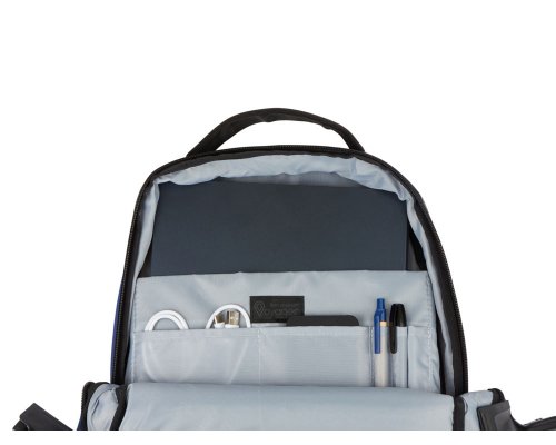 Backpack Voyager Sofit laptop made of eco‑leather, 34×14×44 cm, blue (935712)