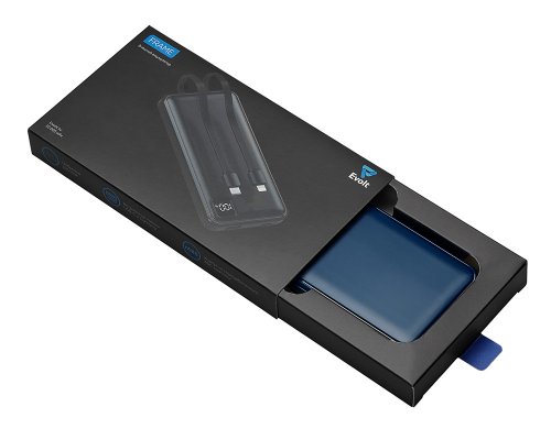 Battery external with built-in cables Evolt Frame, 10000mAh, dark blue (590170.72)