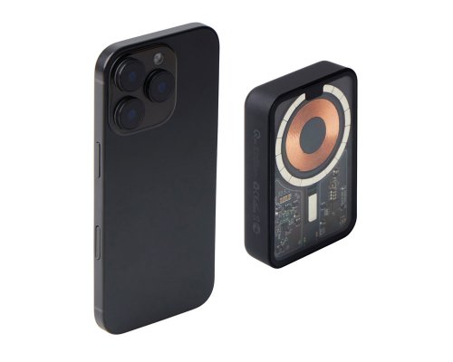 External wireless magnetic battery Qjet MagnifIQ with QC\PD, 10000 mAh, 15W, black (597127)