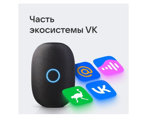 Колонка умная VK Капсула с голосовым помощником Марусей черный