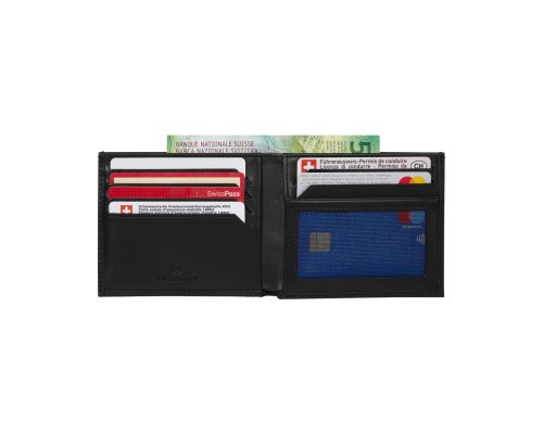 Портмоне Victorinox Altius Alox с защитой от сканирования RFID, натуральная кожа, 9x1x11 см, чёрное (611570)