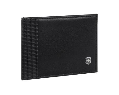 Визитница Victorinox Altius Alox с защитой от сканирования RFID, натуральная кожа, 8x1x10 см, чёрная (611580)