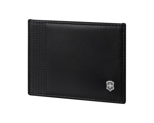 Визитница Victorinox Altius Alox с защитой от сканирования RFID, натуральная кожа, 8x1x10 см, чёрная (611580)