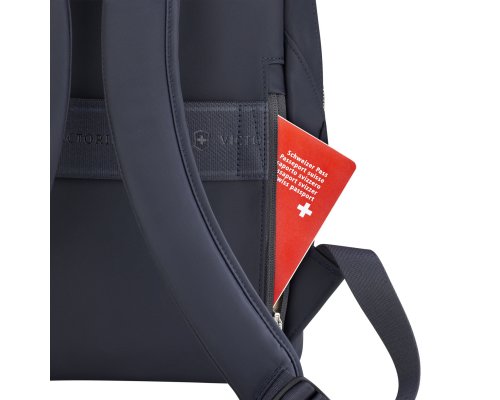 Рюкзак Victorinox Victoria Signature Compact Backpack, 30x16x38 см, нейлон/кожа, синий (612204)