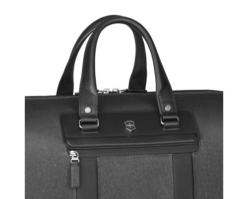 Travel bag Victorinox Architecture Urban 2 Weekender, polyester/leather, 24x56x30 cm, 45 L, grey (612667)