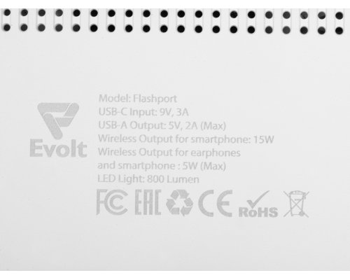 Станция зарядная складная с беспроводной зарядкой Evolt Flashport, 15 Вт, белый (591077)