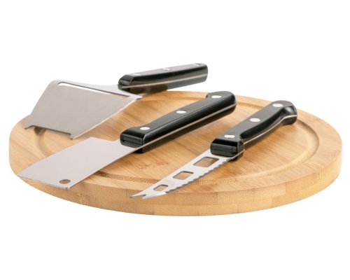 Cheese set with utensils Fabrizio, black RA-282953