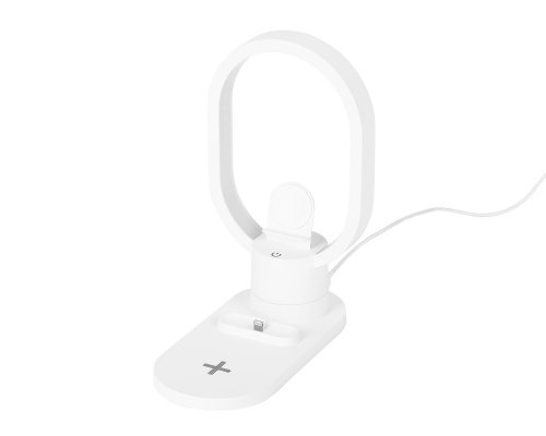 Charging station wireless 4-in-1 Evolt Portal with lamp, 15 W, white (592206)