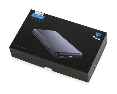 Аккумулятор внешний Evolt Forge v.2 металл, 10000mah, синий (591202)