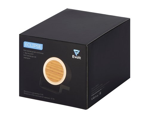 Portable speaker Evolt Eclipse with wireless charging function, 5W/10W, black (898410