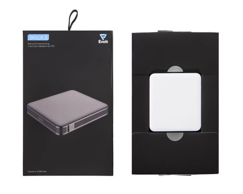 Battery external Evolt Brick 5 with fast charging PD, 5000 mAh, white (392306)