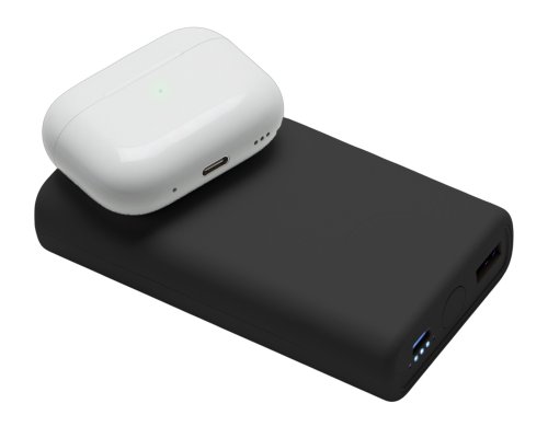 Аккумулятор внешний беспроводной 2-в-1 Qjet функцией зарядки Apple Watch, QC/PD AtomIQ, 10000 мАч, черный (595847)