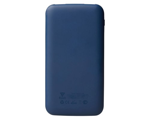 Набор из внешнего акуумулятора и универсального кабеля Evolt Reserve LED, 10000mAh, темно-синий