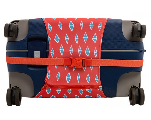 Cover for a suitcase Routemark Rhombus in red S (SP310)
