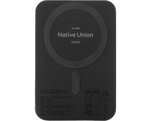 Аккумулятор внешний Native Union Classic Power Bank 10000 мАч чёрный (PB-10KMS-BLK)