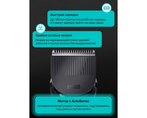 Триммер электрический Braun AIO5560  MS Grey