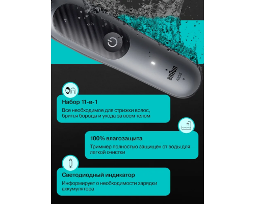 Триммер электрический Braun AIO5560  MS Grey