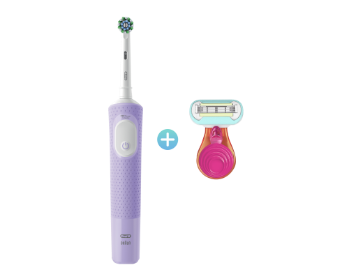 Electric toothbrush Oral-B Vitality Pro D103.413.3 Cross Action Protect X Clean lilac + Women's razor Gillette Venus Snap