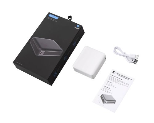 Аккумулятор внешний Evolt Brick 10 с быстрой зарядкой QC/PD, 10000 мАч, белый (392316)
