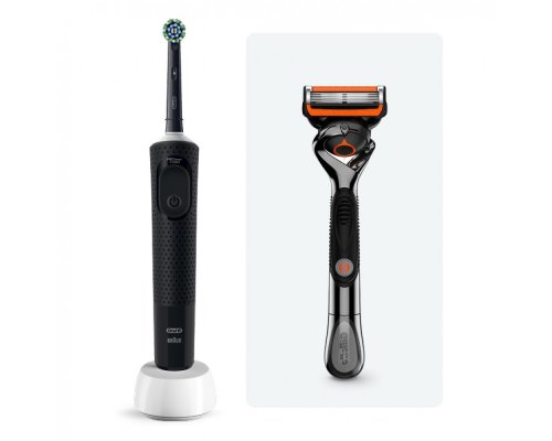 Electric Toothbrush Oral-B Vitality Pro Black + Male Shaving Machine Gillette Fusion Proglide