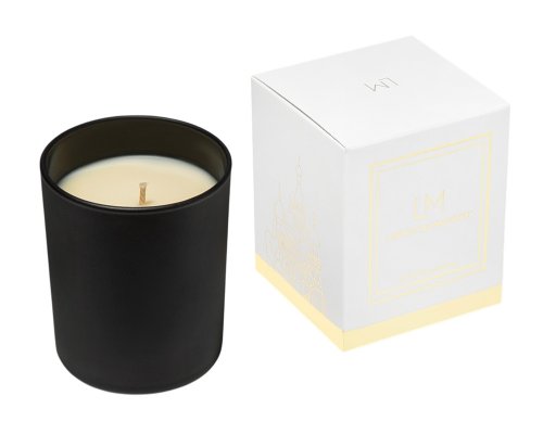 Scented candle Lights of Moscow in a black Mystery glass, Exclusive collection, 250 ml (268811N)