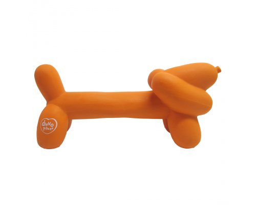 Игрушка для собак латексная Duvo+ Надувная такса, оранжевая, 18x5.5x8 см