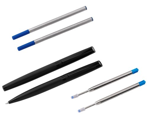 Gift pen set Lettertone Dumas: a ballpoint pen and a rollerball, 4 refillable ink cartridges (2 ballpoint, 2 rollerball), and a case (180937).