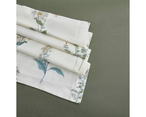 Bedding set Arya Simple Living Bouquette single olive, white 8680943243416