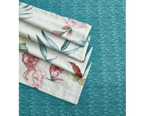 Комплект постельного белья Arya Simple Living Hawaii семейный Зеленый 8680943243782
