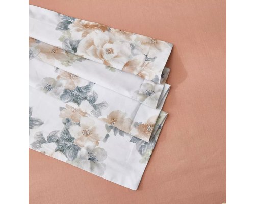 Комплект постельного белья Arya Alamode Bloom евро, 2-спальный Коралловый 8680943244017