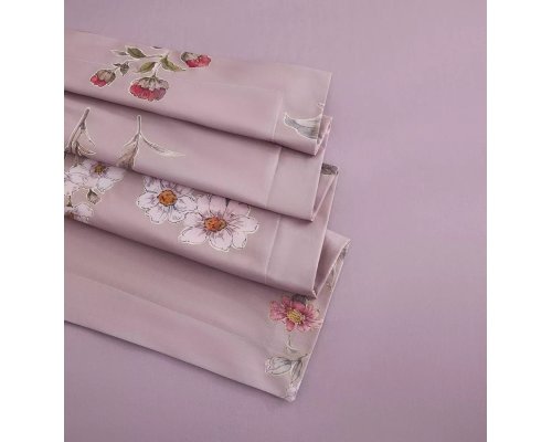 Комплект постельного белья Arya Alamode Anemon евро, 2-спальный Пудрово-розовый 8680943244048