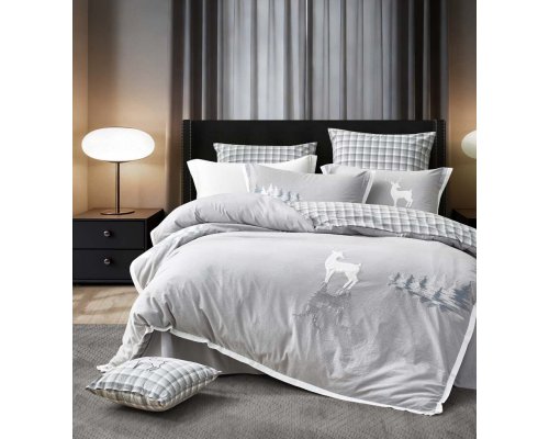 Bedding set Arya Nature Euro, double light grey 8680943262639