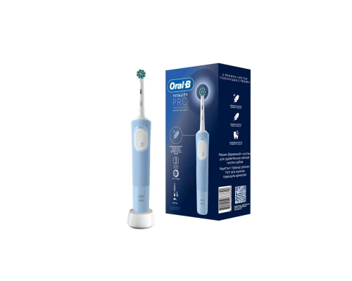 Щетка зубная электрическая Oral-B Vitality Pro D103.423.3H Голубая + насадка Oral-B EB60 Sensitive Clean, 1 шт.