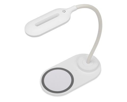 Светильник настольный с беспроводной зарядкой Evolt Flamp, белый (593508)