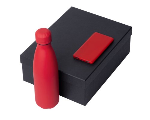 Gift set Color It with thermal bottle and power bank C1, 5000 mAh, red (210124.04)