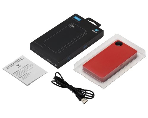 Аккумулятор внешний с дисплеем Evolt Mild, 10 000 mAh, красный (591231)