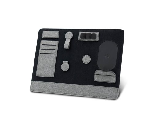 Clipboard Pro Folding Laptop Stand and Accessory Organizer Brand Charger, Gray (833121)