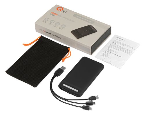 Portable Wireless Charger Qjet Airbank, 10000 mAh, Black (5910627)