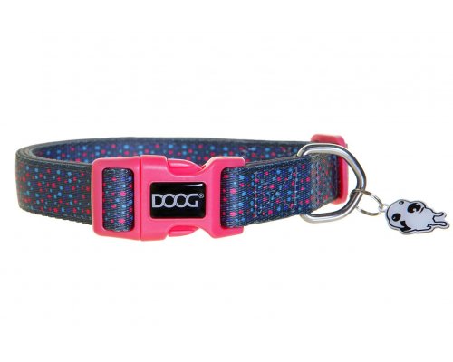 Collar for dogs Doog Marley, 32-46 cm, blue speckled, M