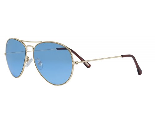 Sunglasses Zippo, unisex, copper frames, blue lenses, gold (OB36-21)